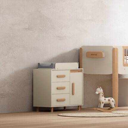 Scandi Baby Diaper Changing Station With Cabinet B-SC3DD/TEBH - B-CT/TE - B-SOLCP425