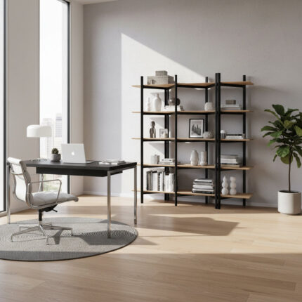 Solid Wood 5 Levels Shelf Sp17359Xl-N