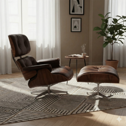 Pre-order 140 Days Delivery Brown Genuine Leather Lounge Chair And Ottoman Tall BROWN-W Bp8026-Twb BROWN