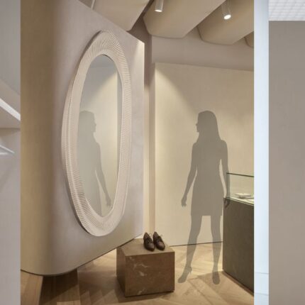 Onda Wall Mirror Brushed Milky White Frame OA-9354-G